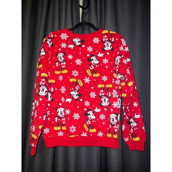 Ugly Christmas Sweater Xmas Sweatshirt Crewneck Size Small Disney Mickey - Picture 3 of 3